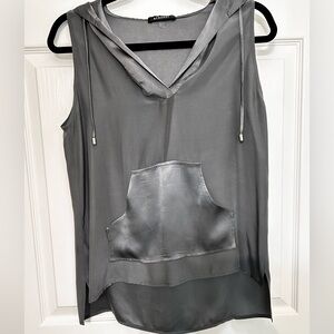 Acrobat Silk Tank Top Sleeveless Blouse Racerback Cami Camisole Grey - S